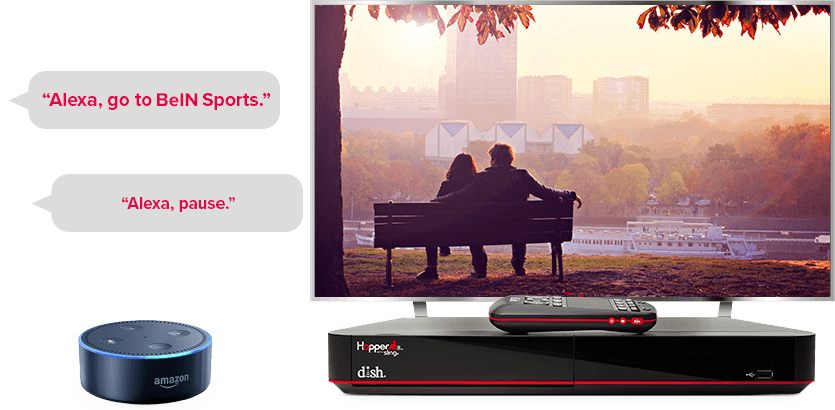 TV manos libres de DISH - Controla tu TV con Alexa de Amazon - Salinas, CA - Universal TV Systems - Distribuidor autorizado de DISH